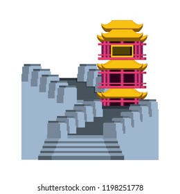 chinese wall isolated icon