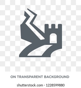 Chinese walls icon. Chinese walls design concept from Chinese walls collection. Simple element vector illustration on transparent background.