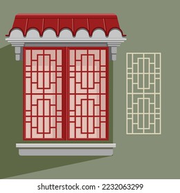 Chinese window patterns vector illustration 