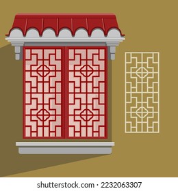 Chinese window patterns vector illustration 