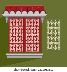 Chinese window patterns vector illustration 