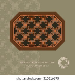 Chinese window tracery lattice square round frame 02 cross square. Chinese style window tracery square round frame cross square pattern lattice. 