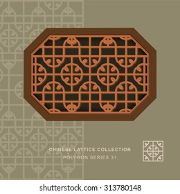 Chinese window tracery polygon frame 31 round square Chinese style window tracery polygon frame round square pattern lattice. 