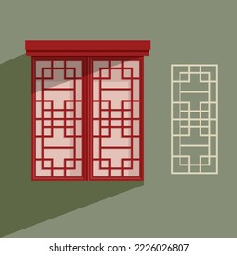 Chinese window vector illustration patterns 1