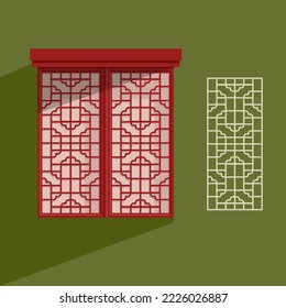 Chinese window vector illustration patterns 7