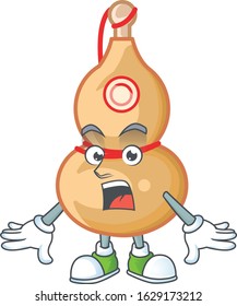 Chinese wine bottle cartoon character design on a surprised gesture