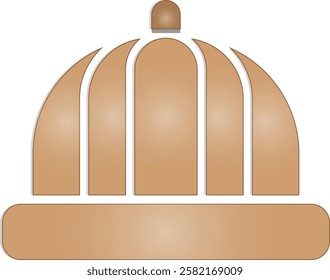 Chinese wool hats, brown hat, Vietnam traditional caps, vector art