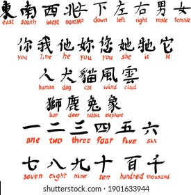 Traditional Chinese Calligraphy Single Wording Stock Vector (Royalty ...