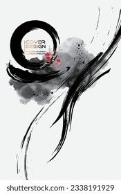 Chinese writing brush painting style background design.