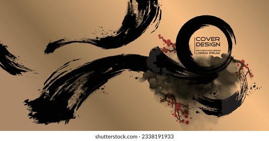 Chinese writing brush painting style background design.