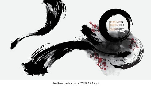 Chinese writing brush painting style background design.