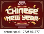 Chinese year editable text effect with confetti decoration
