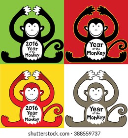 Chinese year of the monkey design vector illustration