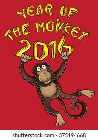 Chinese year of the Monkey vector illustration
