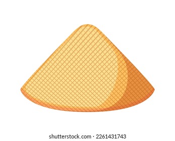 Chinese Yellow Straw Hat Isolated On White Background. Asian Conical Cap in Unique Traditional Vietnamese Style Oriental Style. Workers Headwear for Hot Summer Weather. Cartoon Vector Illustration