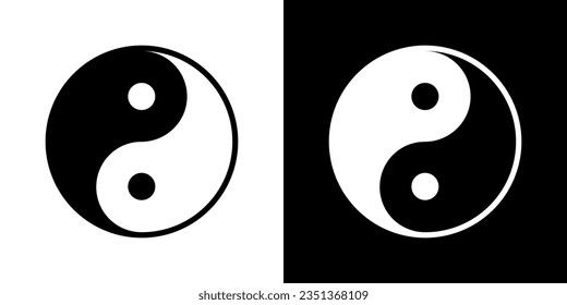 Chinese Yin Yang symbol. Isolated vector illustration. Outline vector sign.