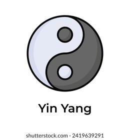 A chinese yin yang symbol vector design isolated on white background