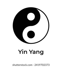 A chinese yin yang symbol vector design isolated on white background