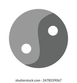 Un diseño chino del Vector del símbolo del yin yang aislado en el fondo blanco