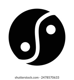 Un diseño chino del Vector del símbolo del yin yang aislado en el fondo blanco