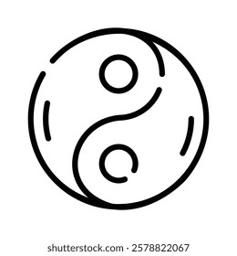 A chinese yin yang symbol vector design isolated on white background