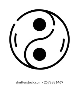 A chinese yin yang symbol vector design isolated on white background