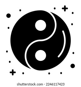 Chinese yin yang vector design in trendy style