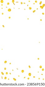 Chinese yuan coins falling. Scattered gold CNY coins. China money. Global financial crisis concept. Vector illustration.