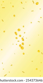 Chinese yuan coins falling. Scattered gold CNY coins. China money. Jackpot wealth or success concept. Vector illustration.