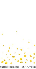 Chinese yuan coins falling. Scattered gold CNY coins. China money. Great business success concept. Vector illustration.