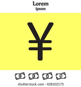 Chinese yuan icon. Vector illustration.