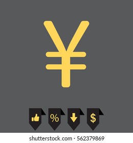 Chinese yuan icon. Vector illustration.