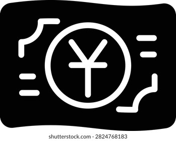 Chinese Yuan icons set in Solid design. Including money, currency, yuan, renminbi, banknote, cash, finance, banking icon and more. Outline icons collection.