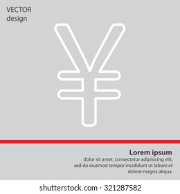 Chinese yuan (Japanese yen) line icon. Vector illustration.