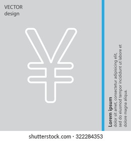 Chinese yuan (Japanese yen) line icon. Vector illustration.