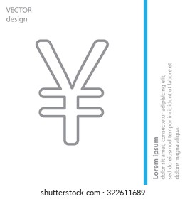 Chinese yuan (Japanese yen) line icon. Vector illustration.