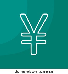 Chinese yuan (Japanese yen) line icon. Vector illustration.