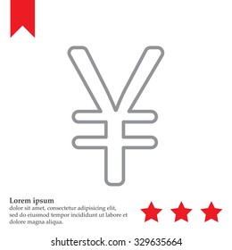 Chinese yuan (Japanese yen) line icon. Vector illustration.