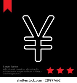 Chinese yuan (Japanese yen) line icon. Vector illustration.