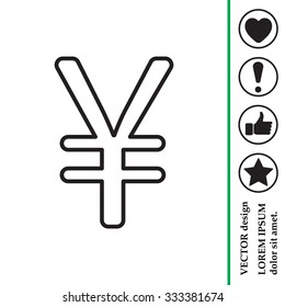 Chinese yuan (Japanese yen) line icon. Vector illustration.