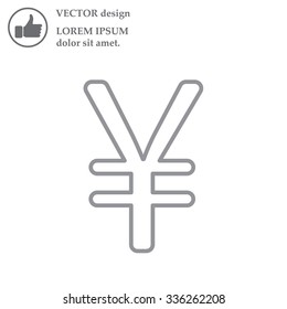 Chinese yuan (Japanese yen) line icon. Vector illustration.