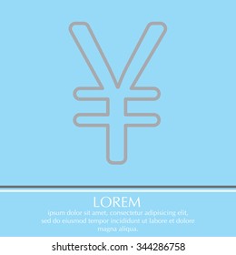 Chinese yuan (Japanese yen) line icon. Vector illustration.