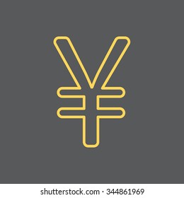 Chinese yuan (Japanese yen) line icon. Vector illustration.
