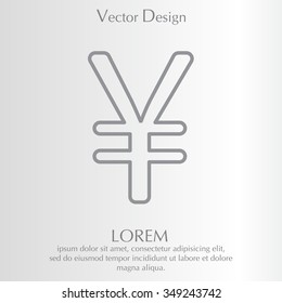 Chinese yuan (Japanese yen) line icon. Vector illustration.