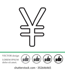Chinese yuan (Japanese yen) line icon. Vector illustration.