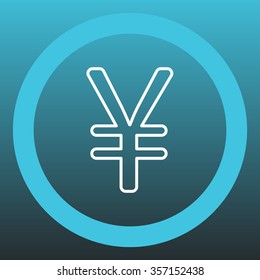 Chinese yuan (Japanese yen) line icon. Vector illustration.