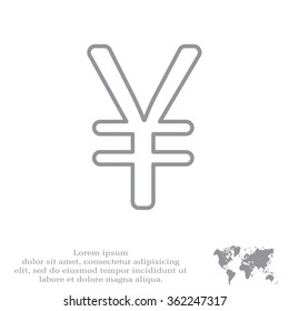 Chinese yuan (Japanese yen) line icon. Vector illustration.