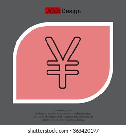 Chinese yuan (Japanese yen) line icon. Vector illustration.