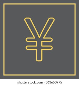 Chinese yuan (Japanese yen) line icon. Vector illustration.
