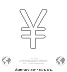 Chinese yuan (Japanese yen) line icon. Vector illustration.